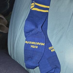 Blue and Yellow Risk Heartbreak Socks